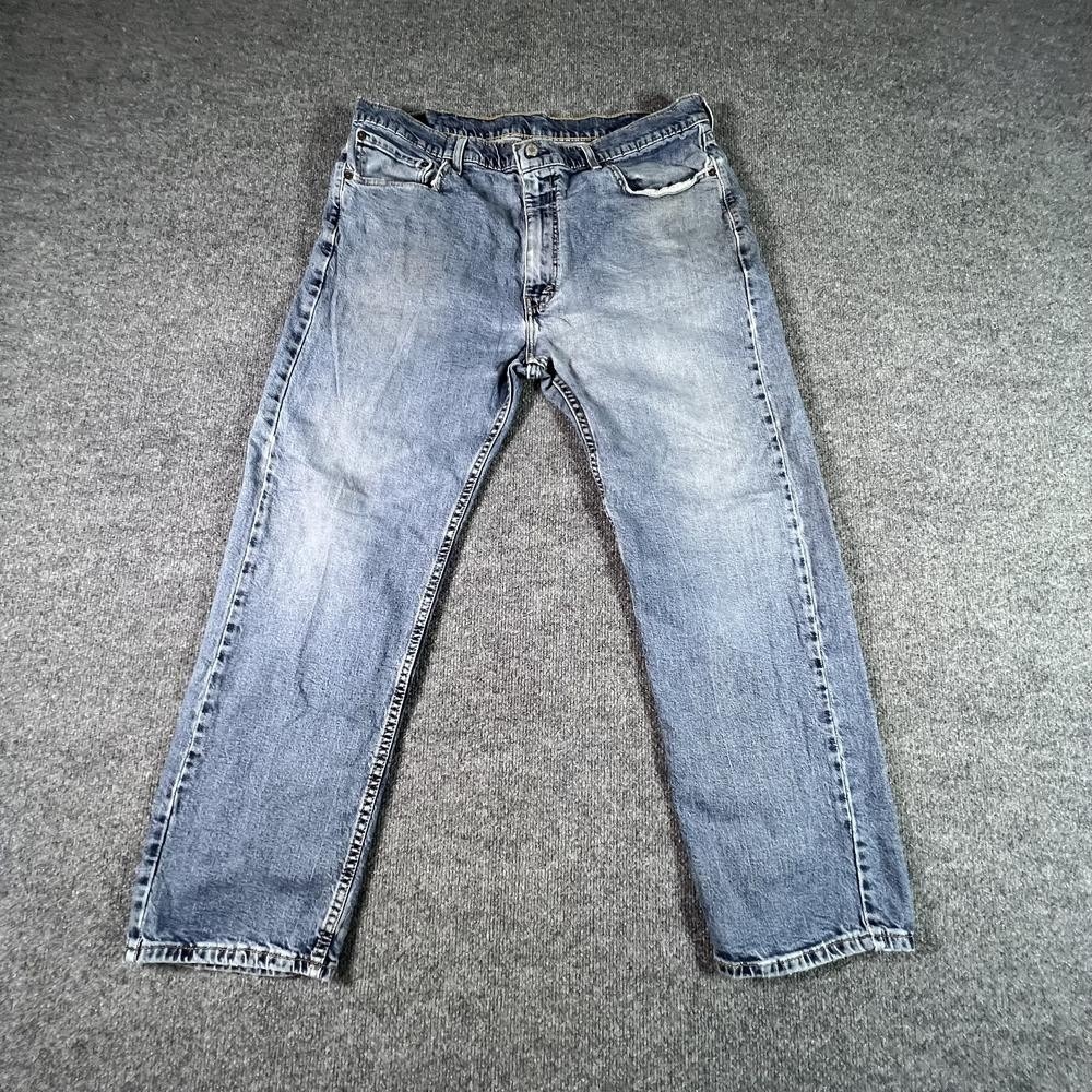Levi's 505 Straight Jeans Men's 40x30 Blue Cotton Denim High Rise Faded Workwear